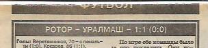 Ротор Волгоград Уралмаш Екатеринбург 1994 Статистика Отчёт Оценки Спорт Экспресс