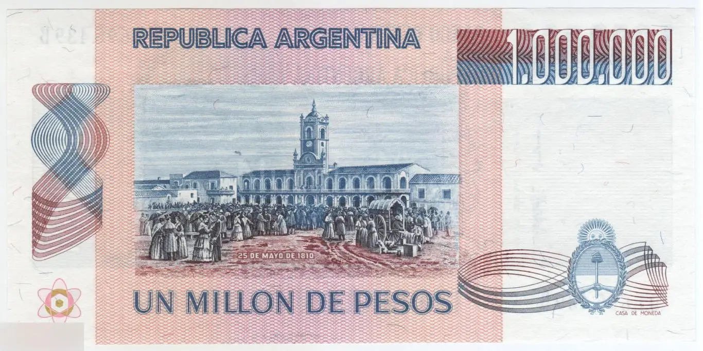 Аргентина 1000000 песо 1981-1983 год UNC 1
