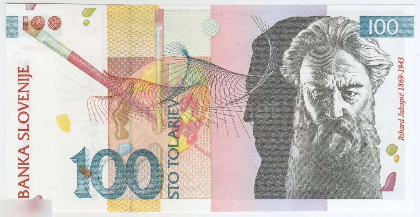 Словения 100 толаров 2003 год - Рихард Якопич, художник UNC