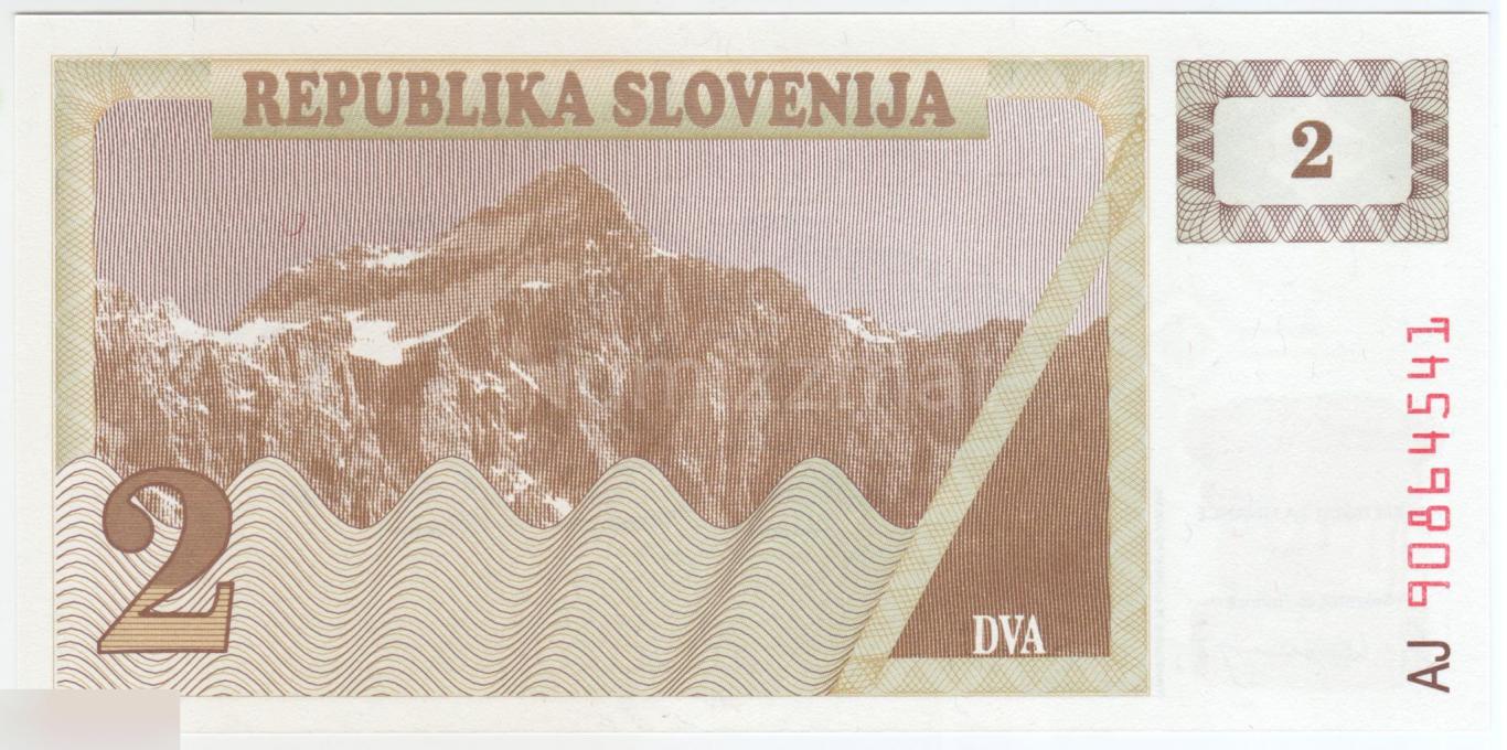 Словения 2 толара 1990 год UNC 1