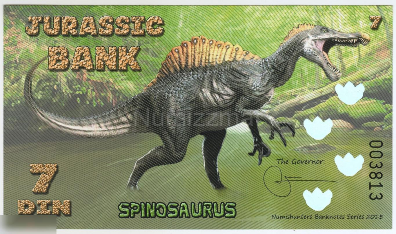 Испания ( Jurassic Park ) 7 дин 2015 год - Спинозаурус UNC