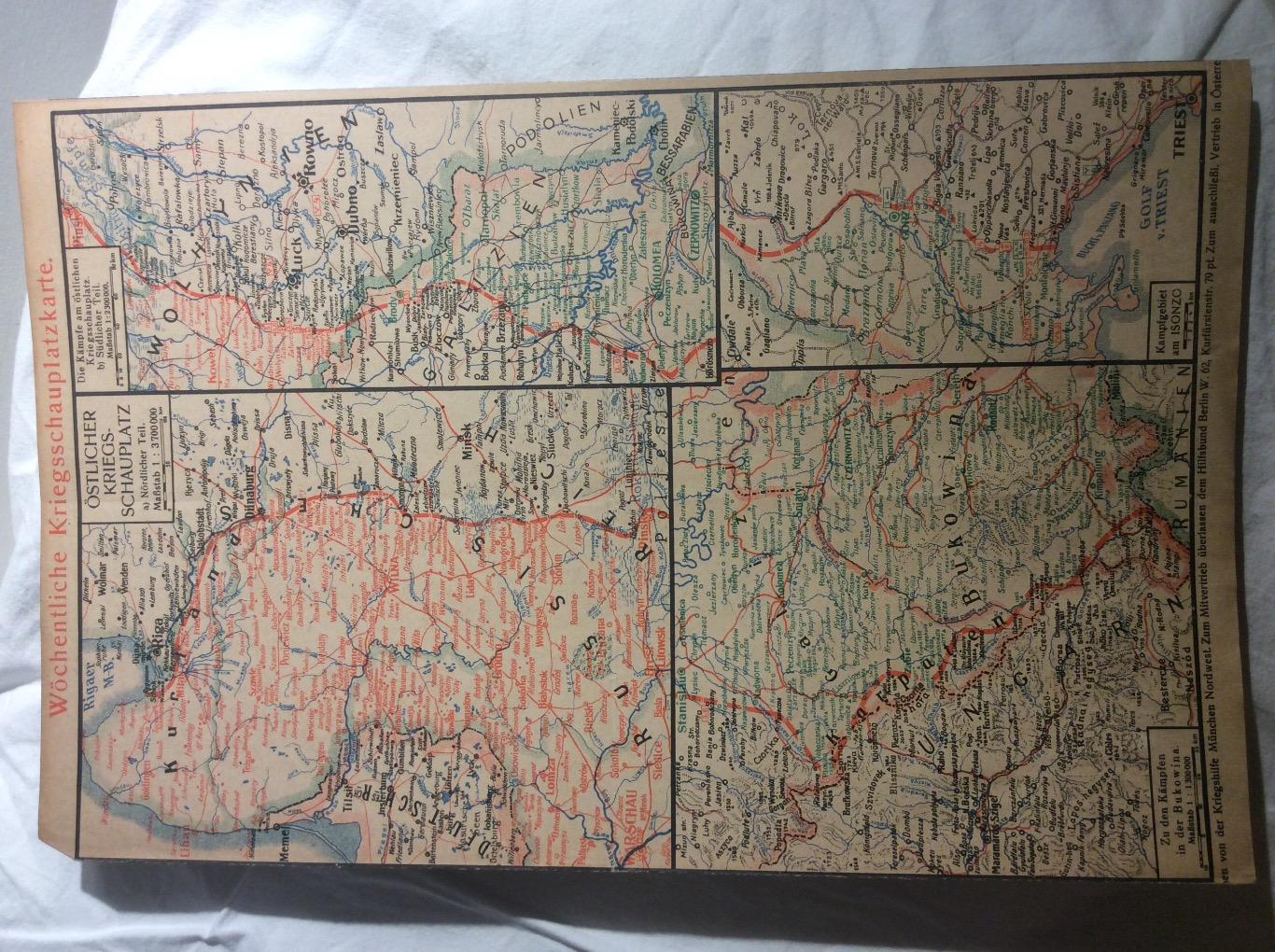Военная карта. Первая Мировая Война. 1916 год 2