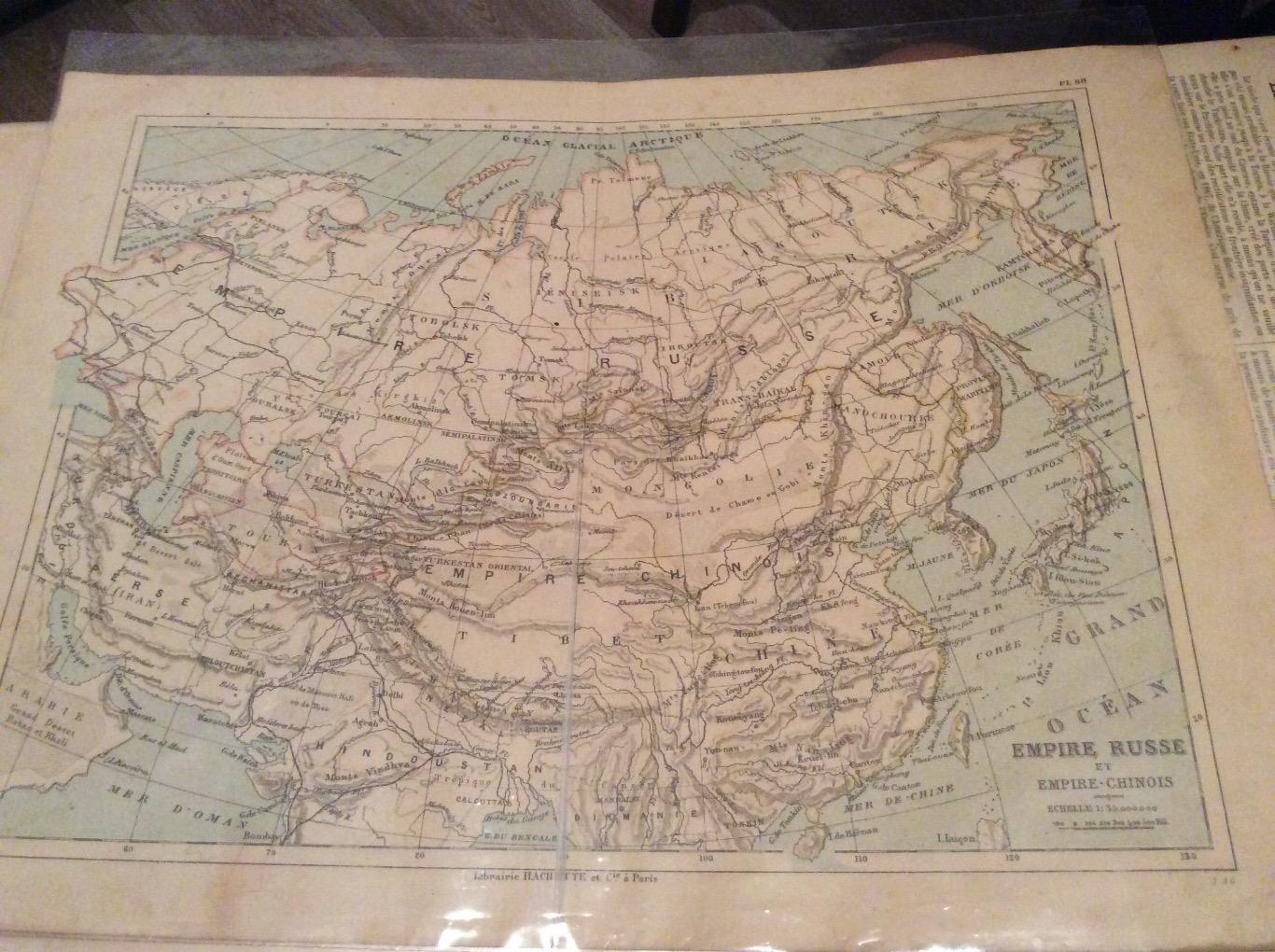 Географическая карта. Российская Империя. Начало ХХв