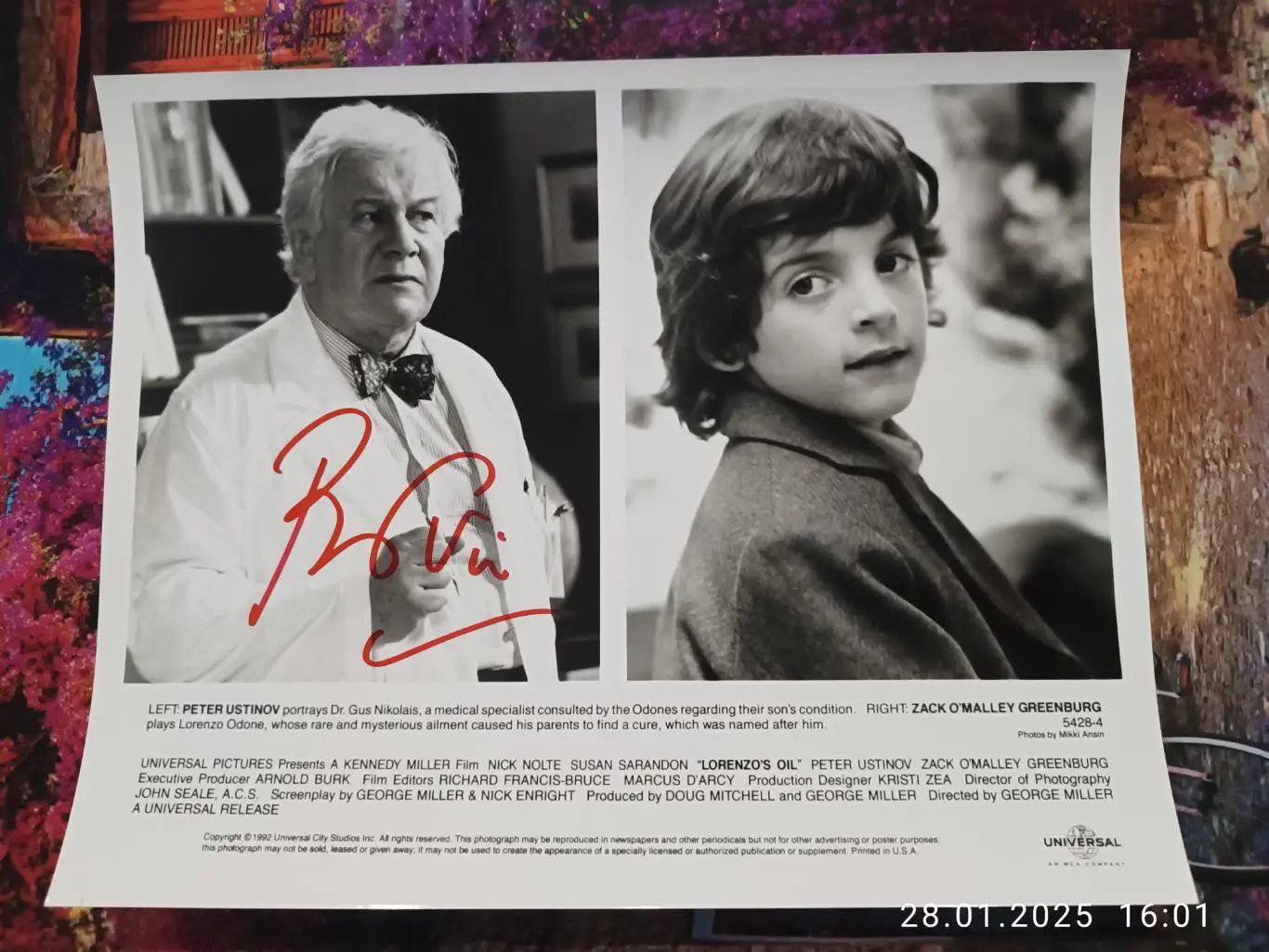 Автограф Питер Устинов Оригинал Роковое путешествие