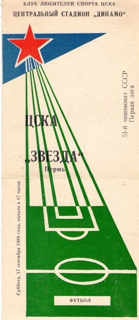 17.09.1988 ЦСКА-Звезда Пермь