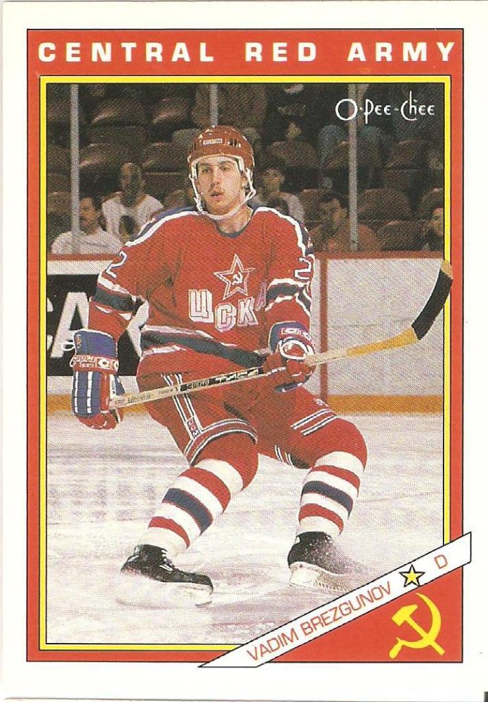 1991-92 O-Pee-Chee - Sharks & Russians Inserts #11R Vadim Brezgunov