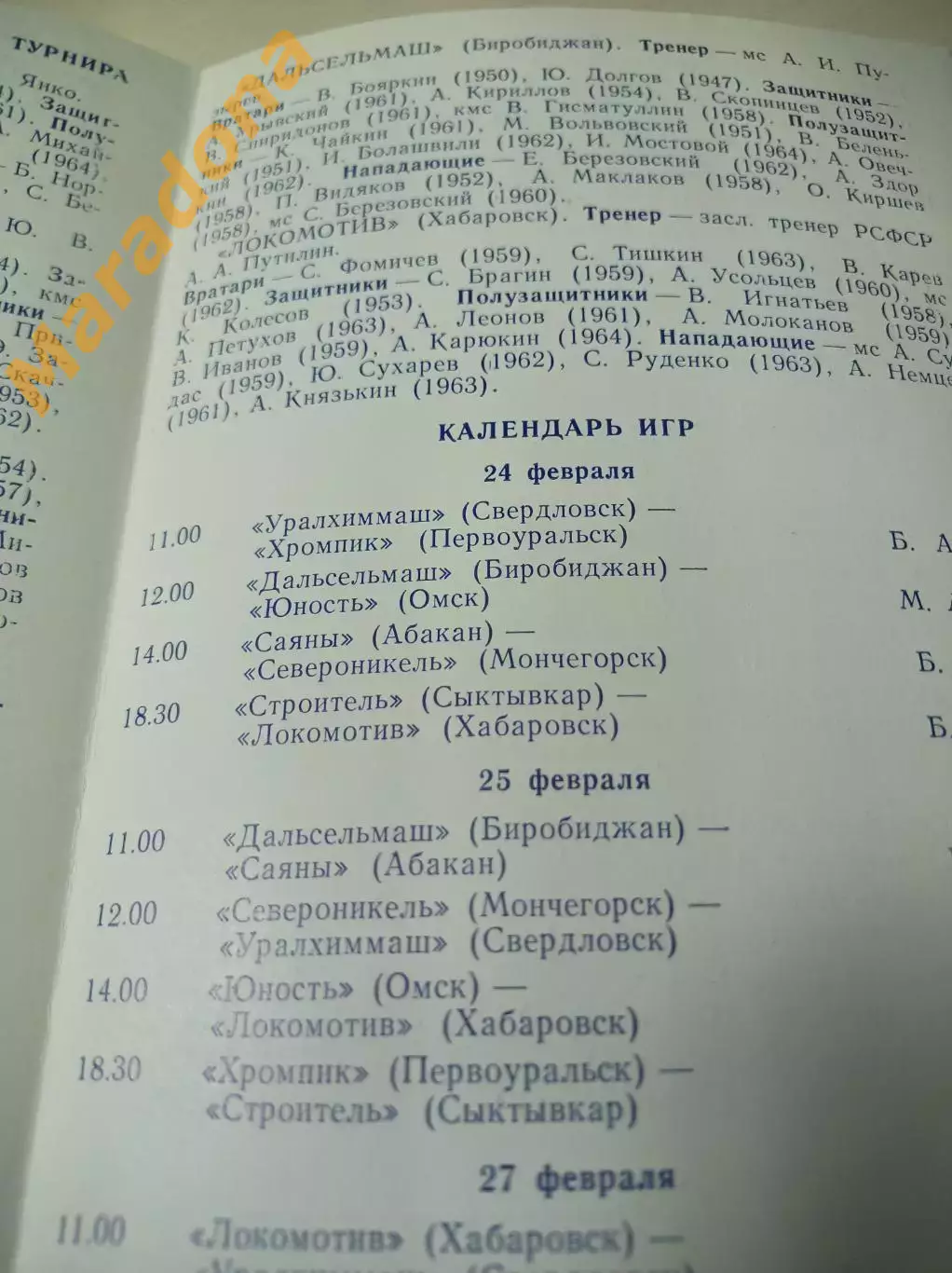 Сыктывкар 1983 Хабаровск Мончегорск Омск Абакан Биробиджан Свердловск 1