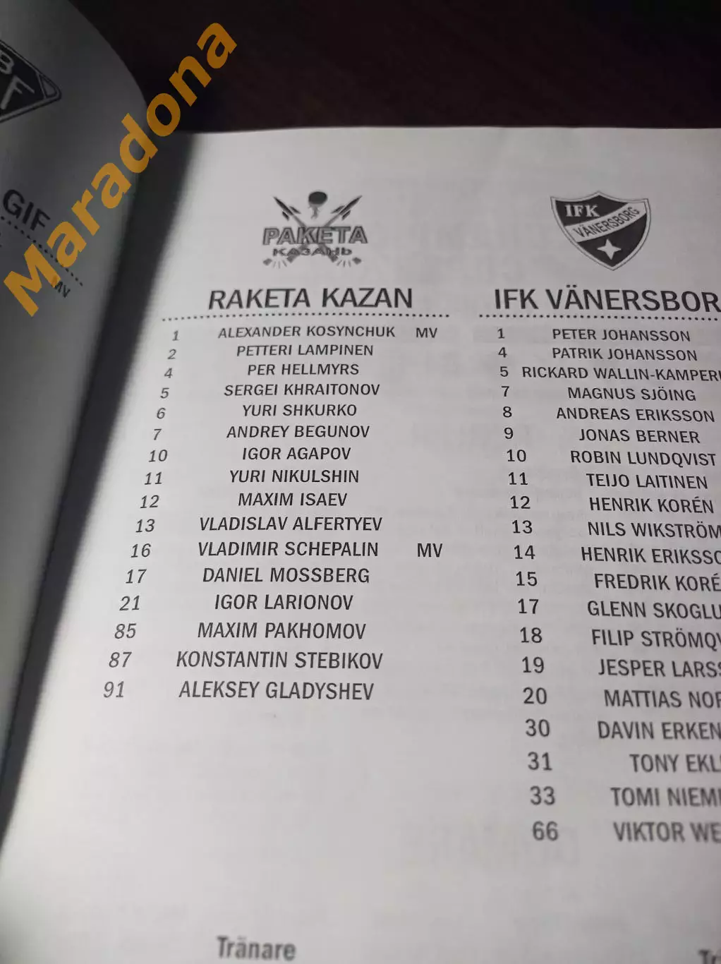 Кубок чемпионов Эдсбюн Швеция 2007 Ракета Уральский Трубник Зоркий 3