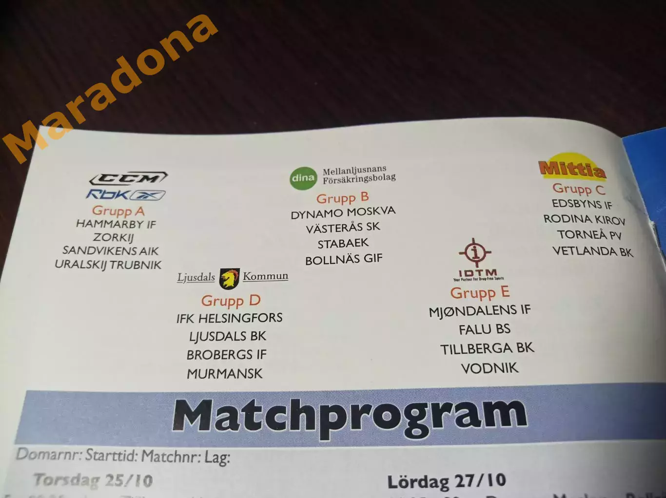 Кубок Мира Юсдаль 2007 Зоркий Динамо Москва Киров Водник Первоуральск Мурманск 1