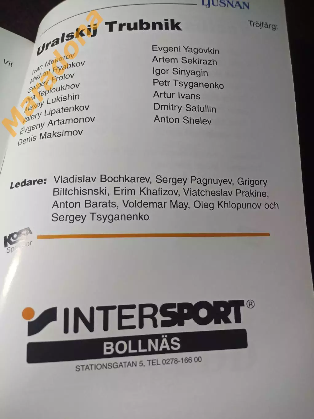 Кубок Мира Хельсингланд Швеция 2004 Маяк Краснотурьинск Первоуральск 3