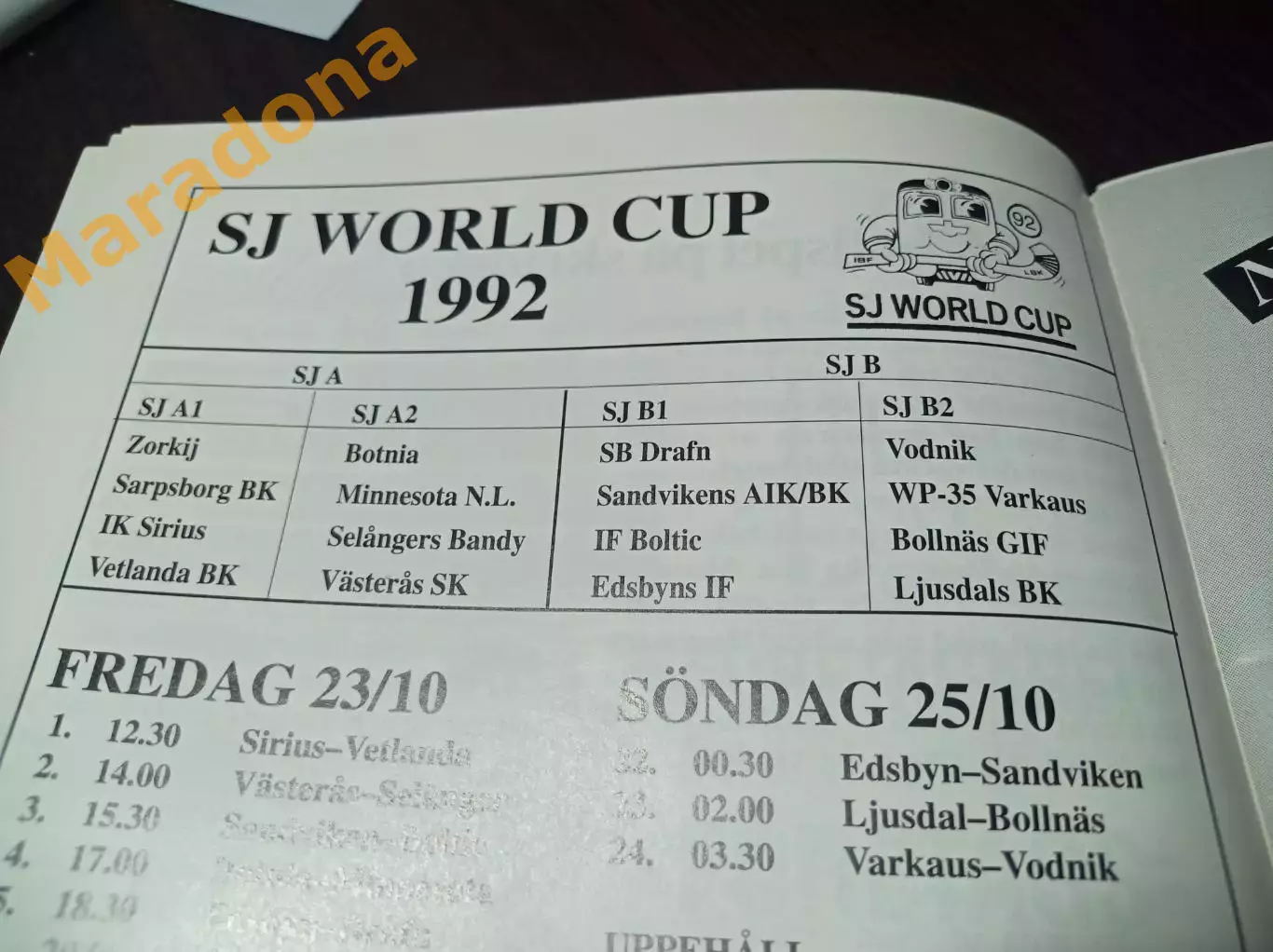 Кубок мира Юсдаль Швеция 1991 Зоркий Красногорск Енисей Красноярск Миннесота США 1