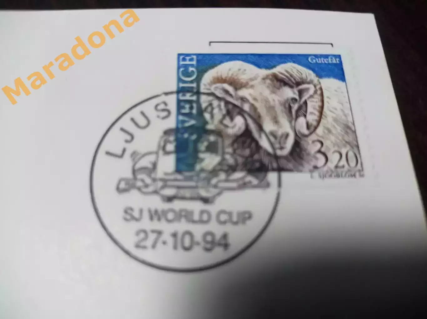 спецгашение марка Кубок Мира Юсдаль 1994 Динамо Москва Архангельск Екатеринбург 2