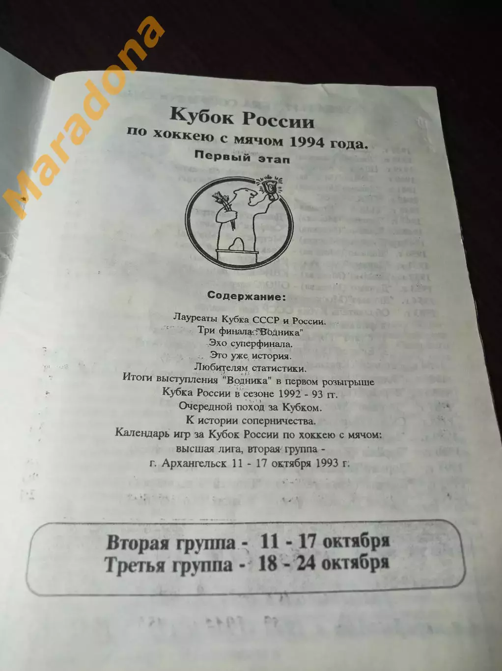Архангельск 1994 Кубок Динамо Москва Киров Лен.-Кузнецкий Север Екб Навашино 1