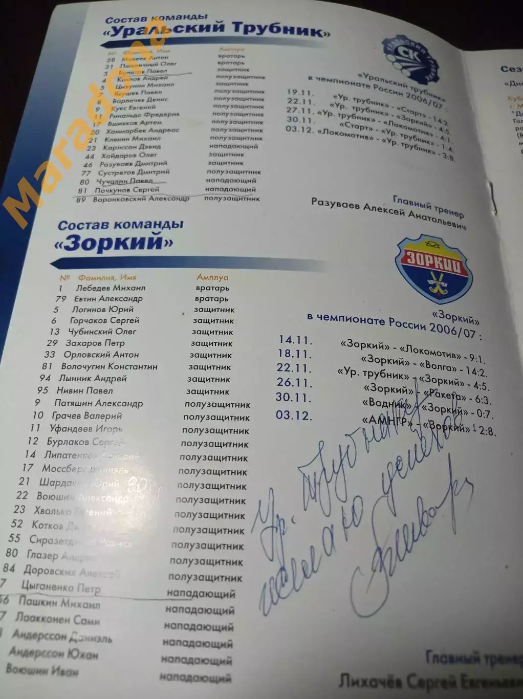 Динамо Москва – Уральский трубник Первоуральск + Зоркий Красногорск 2006/2007 2