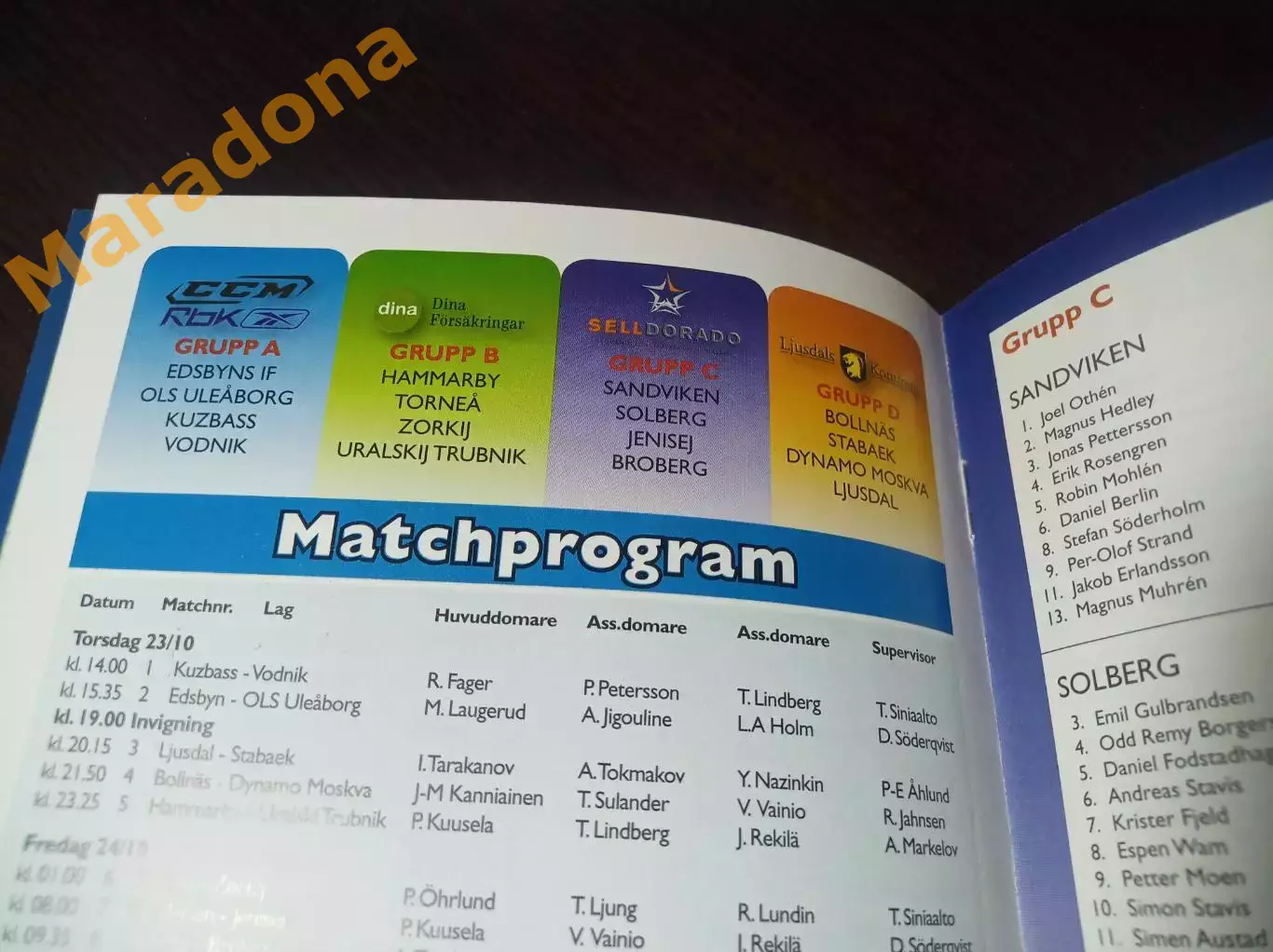 Кубок Мира Юсдаль 2008 Водник Зоркий Енисей Кузбасс Динамо Москва Первоуральск 1