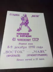 Восток Арсеньев - Маяк Краснотурьинск 1990/1991