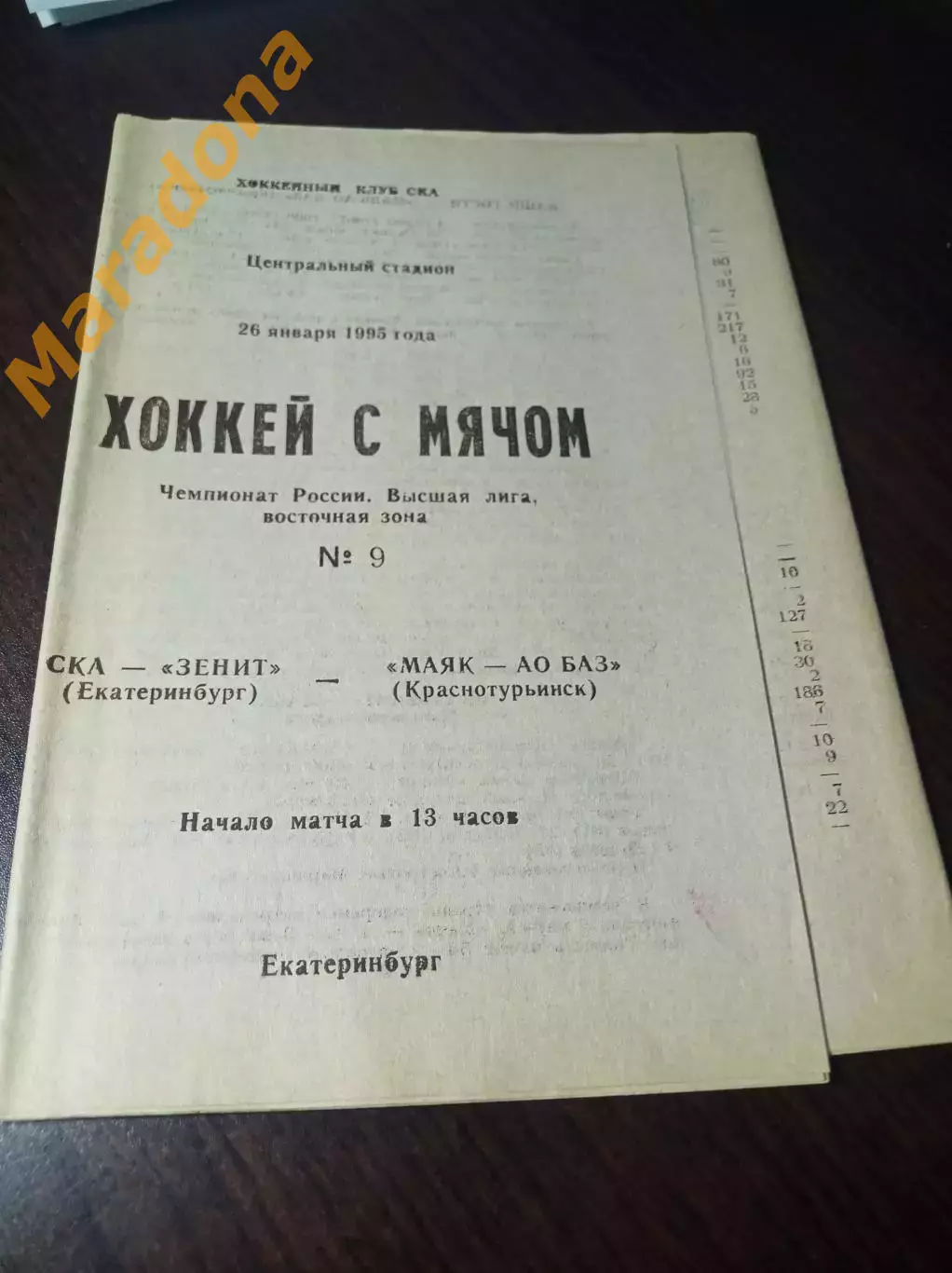 СКА-Зенит Екатеринбург - Маяк Краснотурьинск 1994/1995
