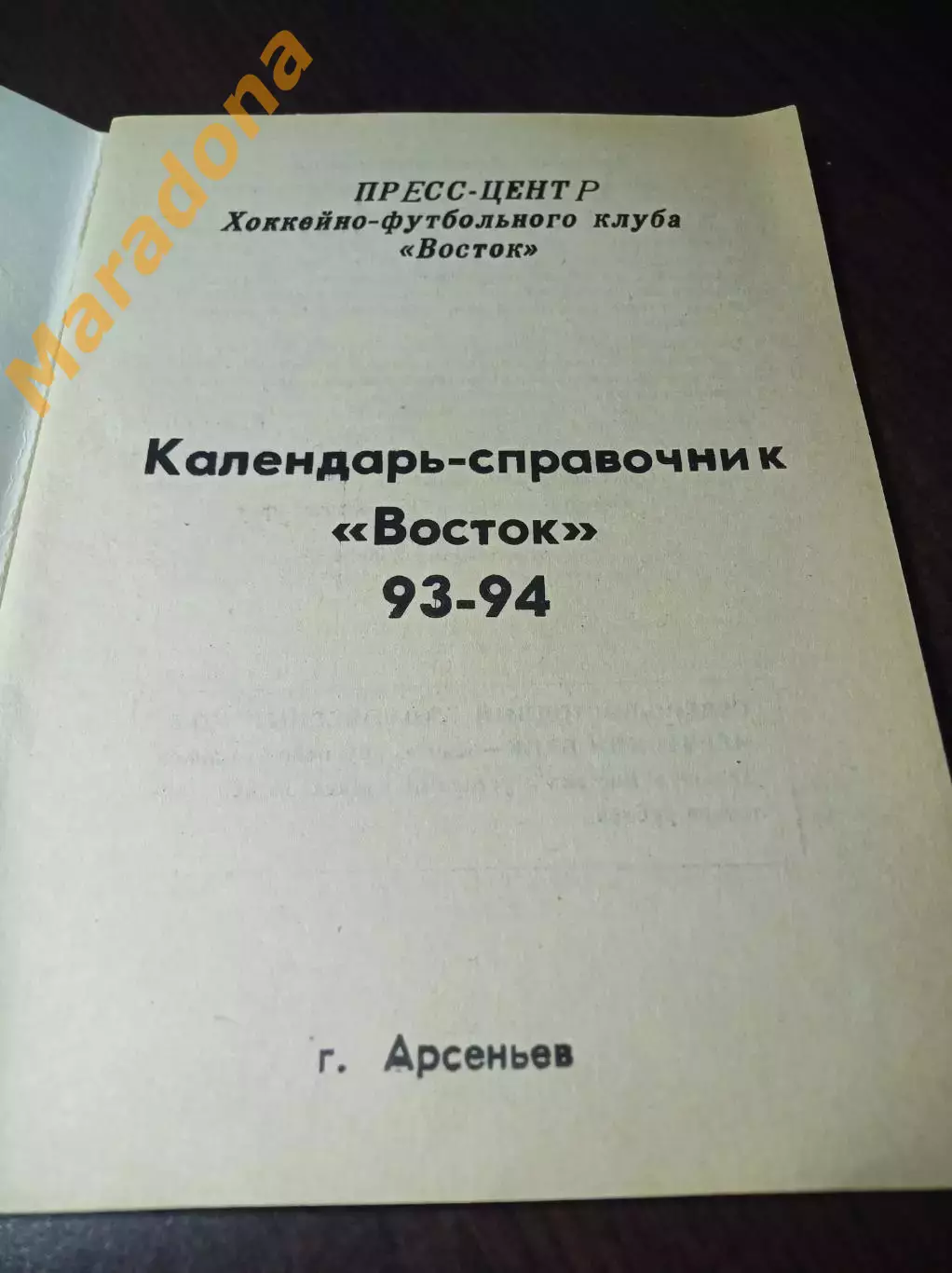 хоккей с мячом Арсеньев/Приморье 1993/1994 1