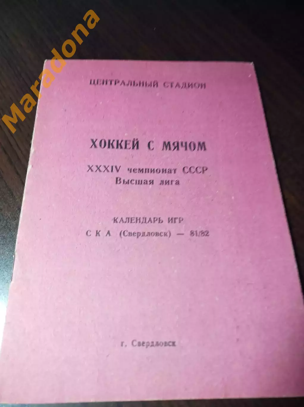 Хоккей с мячом Свердловск 1981/1982