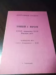Хоккей с мячом Свердловск 1981/1982