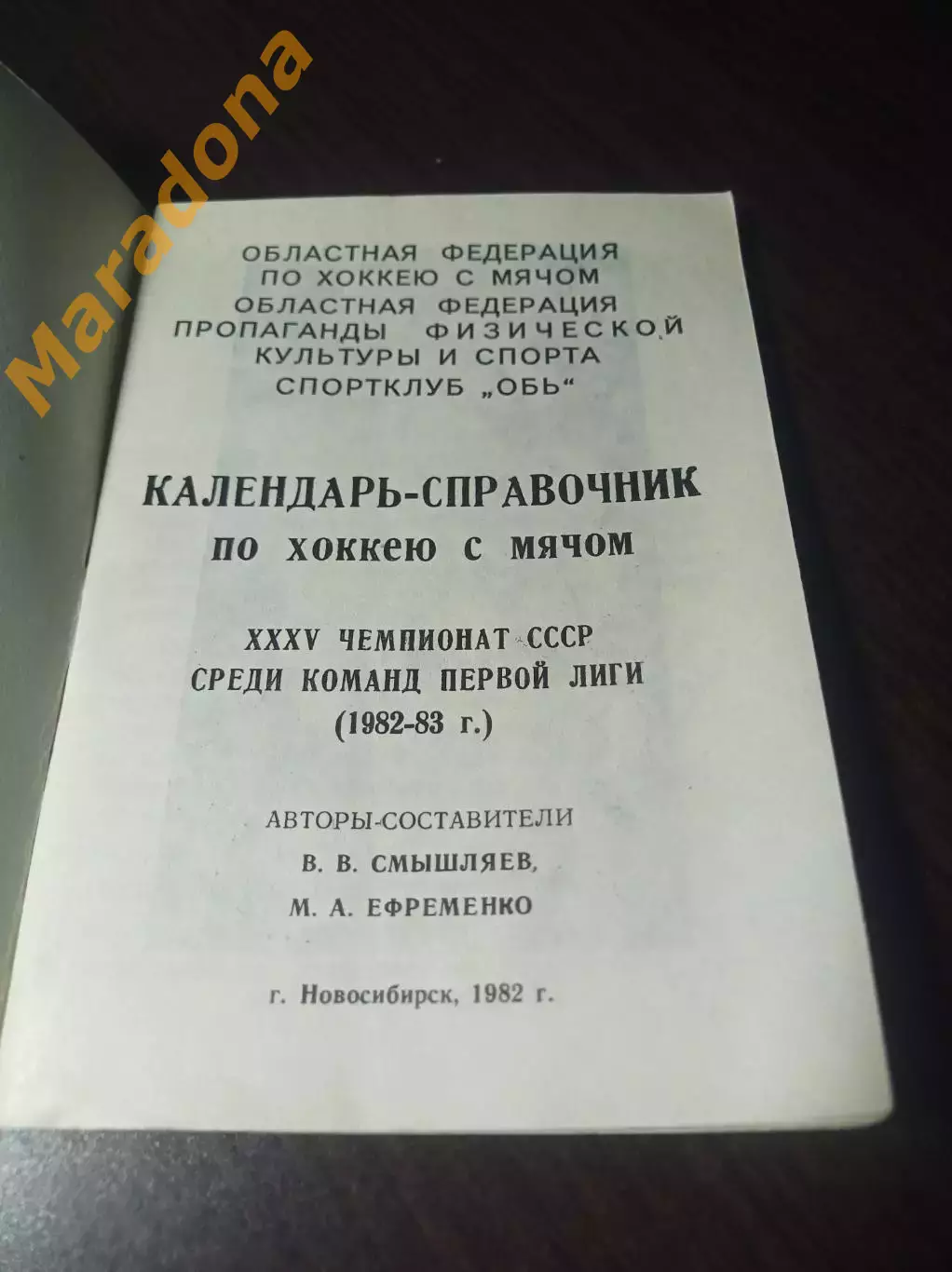 хоккей с мячом Новосибирск 1982/1983 1