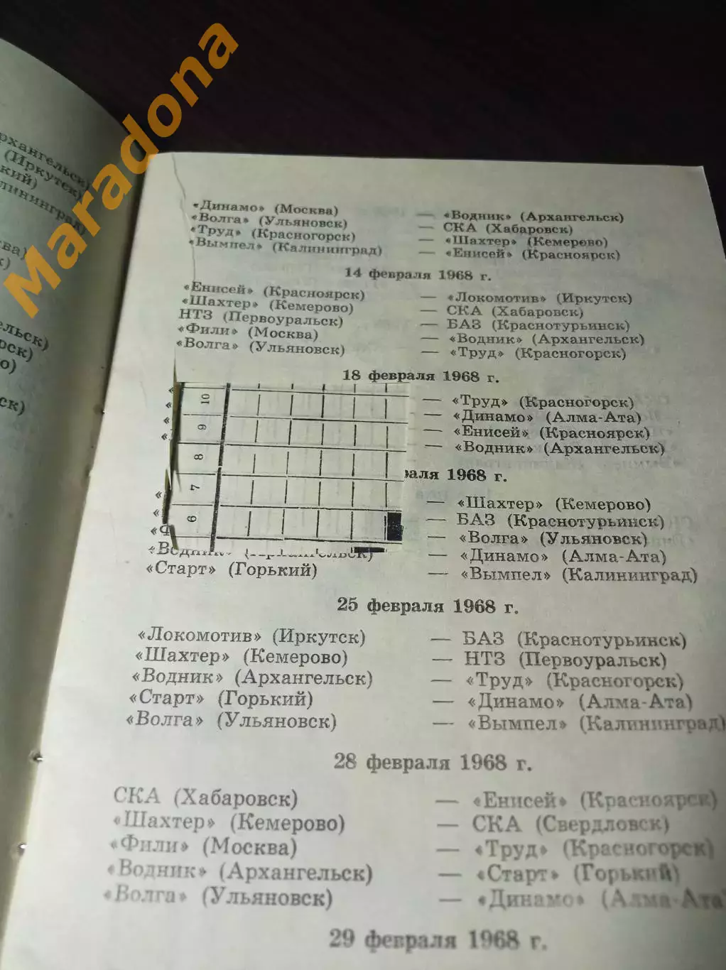 хоккей с мячом Первоуральск 1967/1968 2