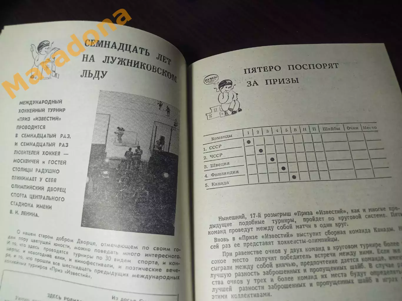 Приз Известий Москва 1983 СССР ЧССР Канада Швеция Финляндия Повесть о хоккее 2