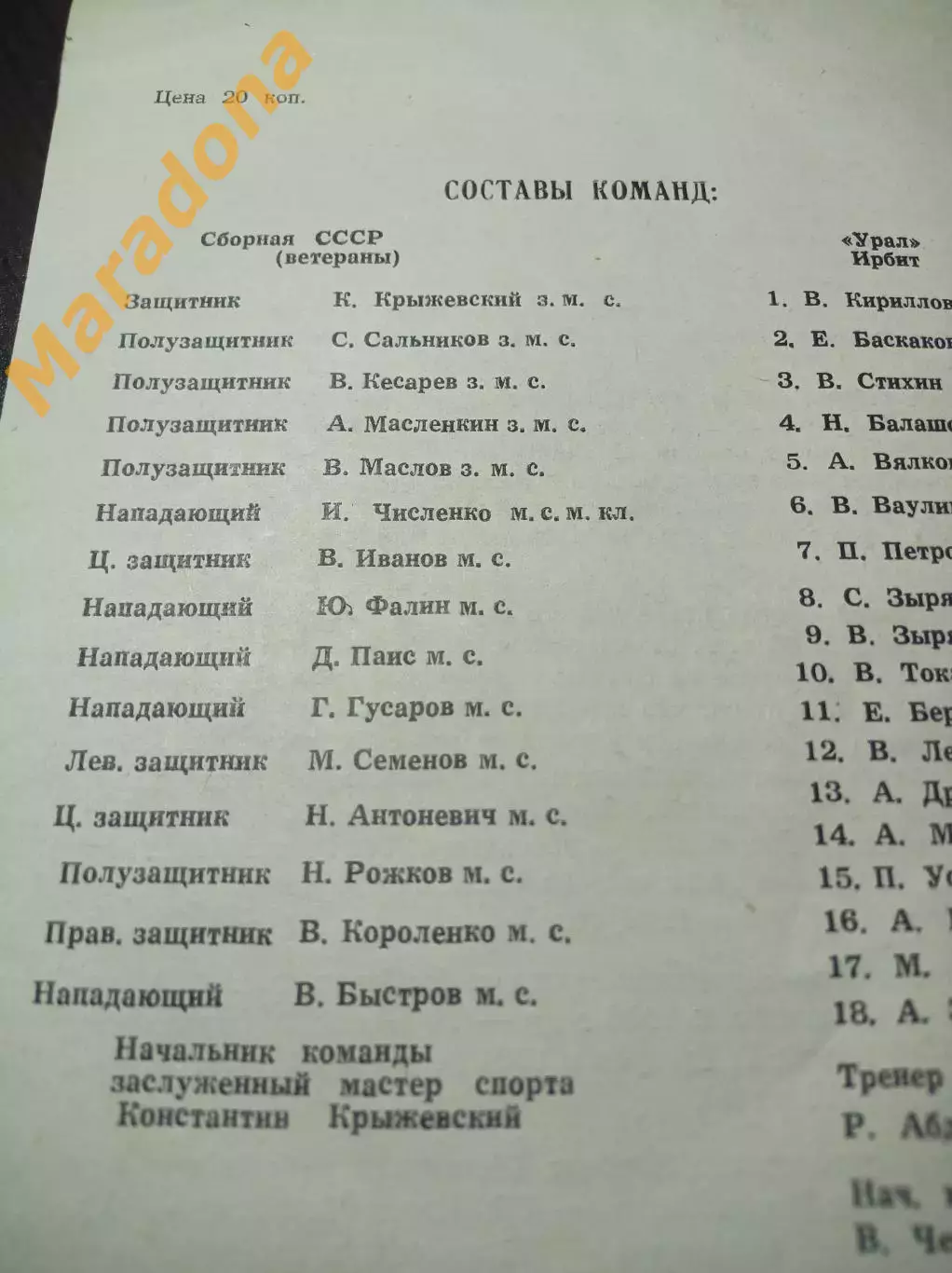 Урал Ирбит Свердловская область - СССР ветераны 1980 1