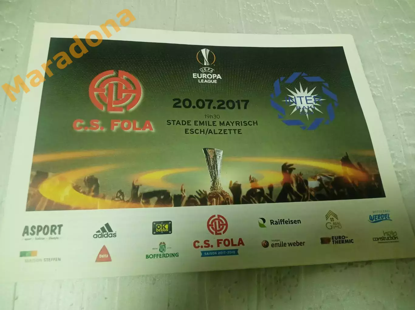 _ Фола Эш Люксембург - Интер Баку Азербайджан - 2017 Лига Европы