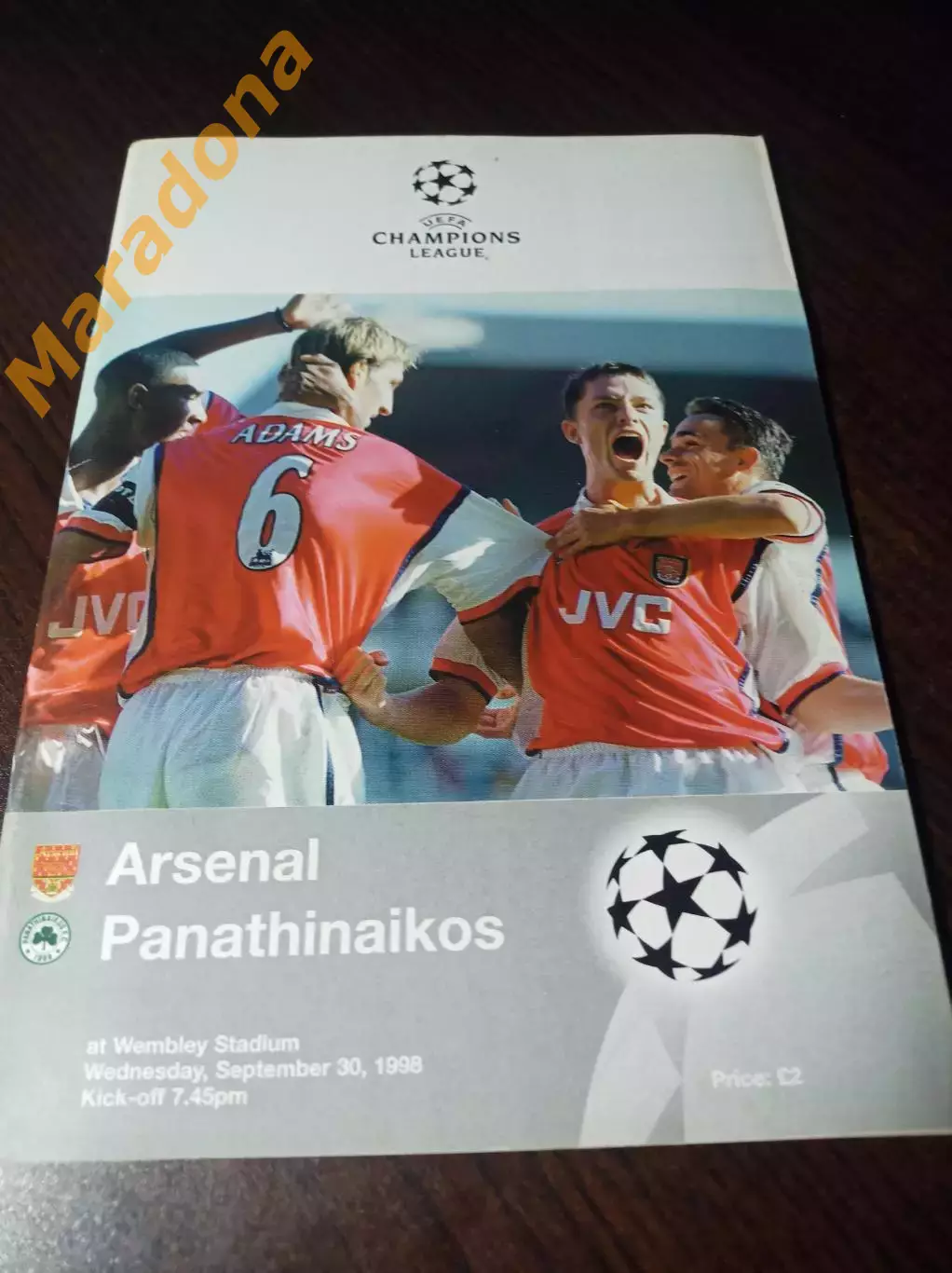 _ Арсенал Англия - Панатинаикос Греция 1998 Лига чемпионов