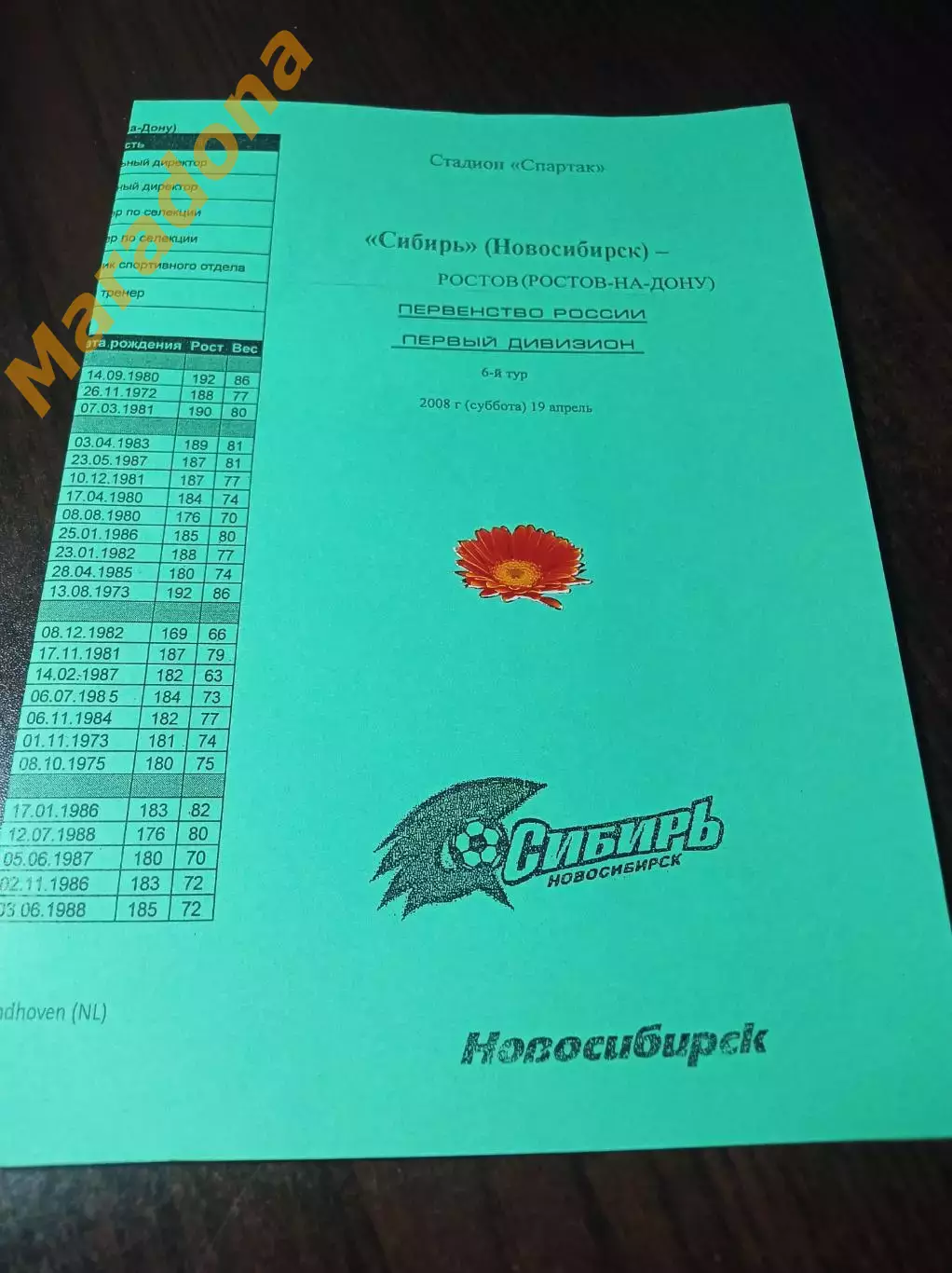 _ Сибирь Новосибирск - Ростов 2008