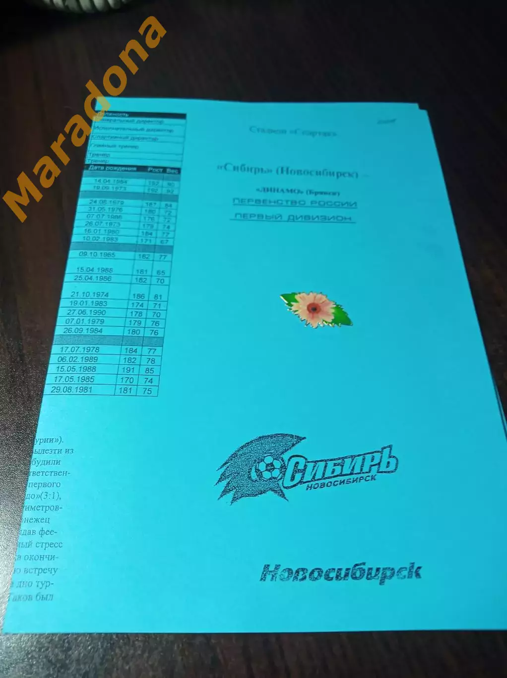 _ Сибирь Новосибирск - Динамо Брянск 2008 голубая