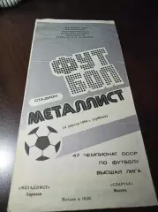 Металлист Харьков - Спартак Москва 1982