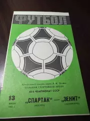 Спартак Москва - Зенит Ленинград 1985