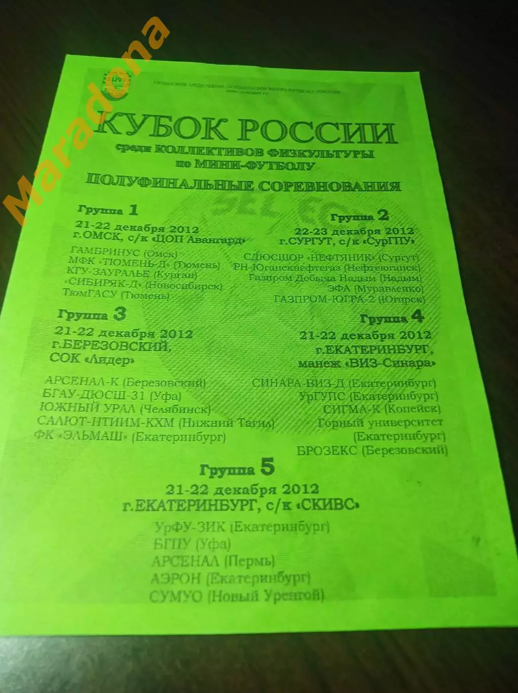 _ Кубок Екатеринбург Омск2012 Тюмень Курган Новосиб Уфа Надым Челябинск