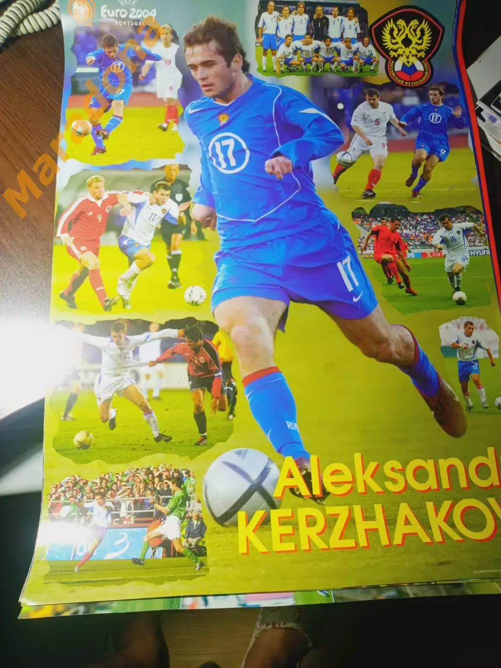 _ постер плакат Александр Кержаков сборная Россия ЕВРО 2004 РФС Мой футбол