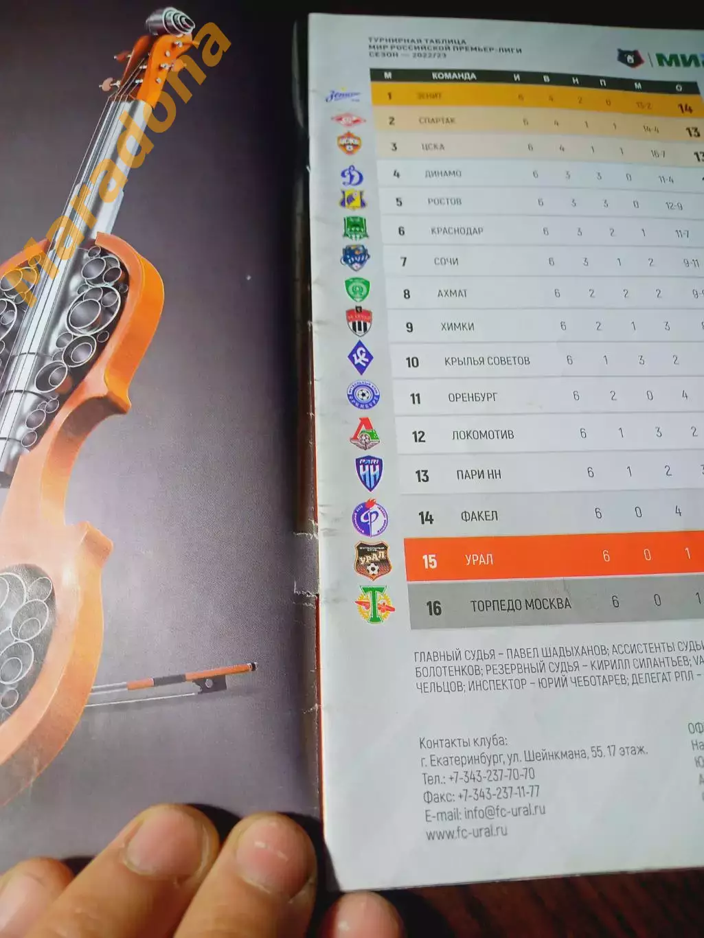 _ Урал Екатеринбург - Зенит Санкт-Петербург 2022 постер Эмерсон 1