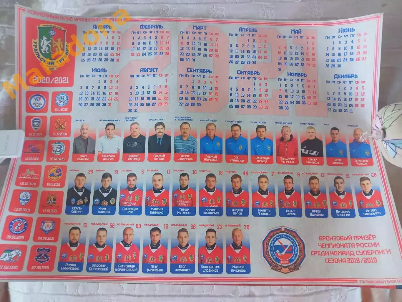 Постер хоккей с мячом Уральский Трубник Первоуральск Свердловская обл. 2020/2021