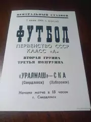 Уралмаш Свердловск - СКА Хабаровск 1966
