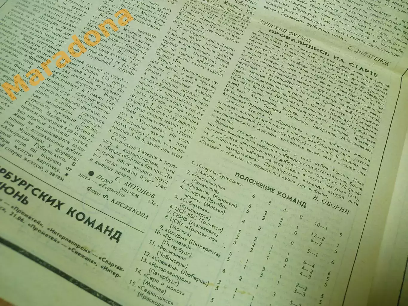 Футбольный наблюдатель Санкт-Петербург #8 1992 женщины ЕВРО 1992 1