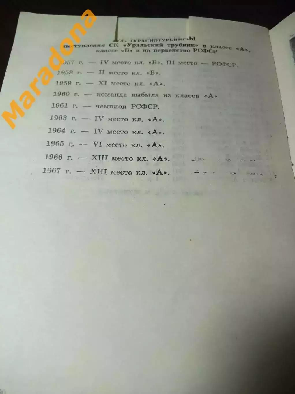 хоккей с мячом Первоуральск 1967/1968 6