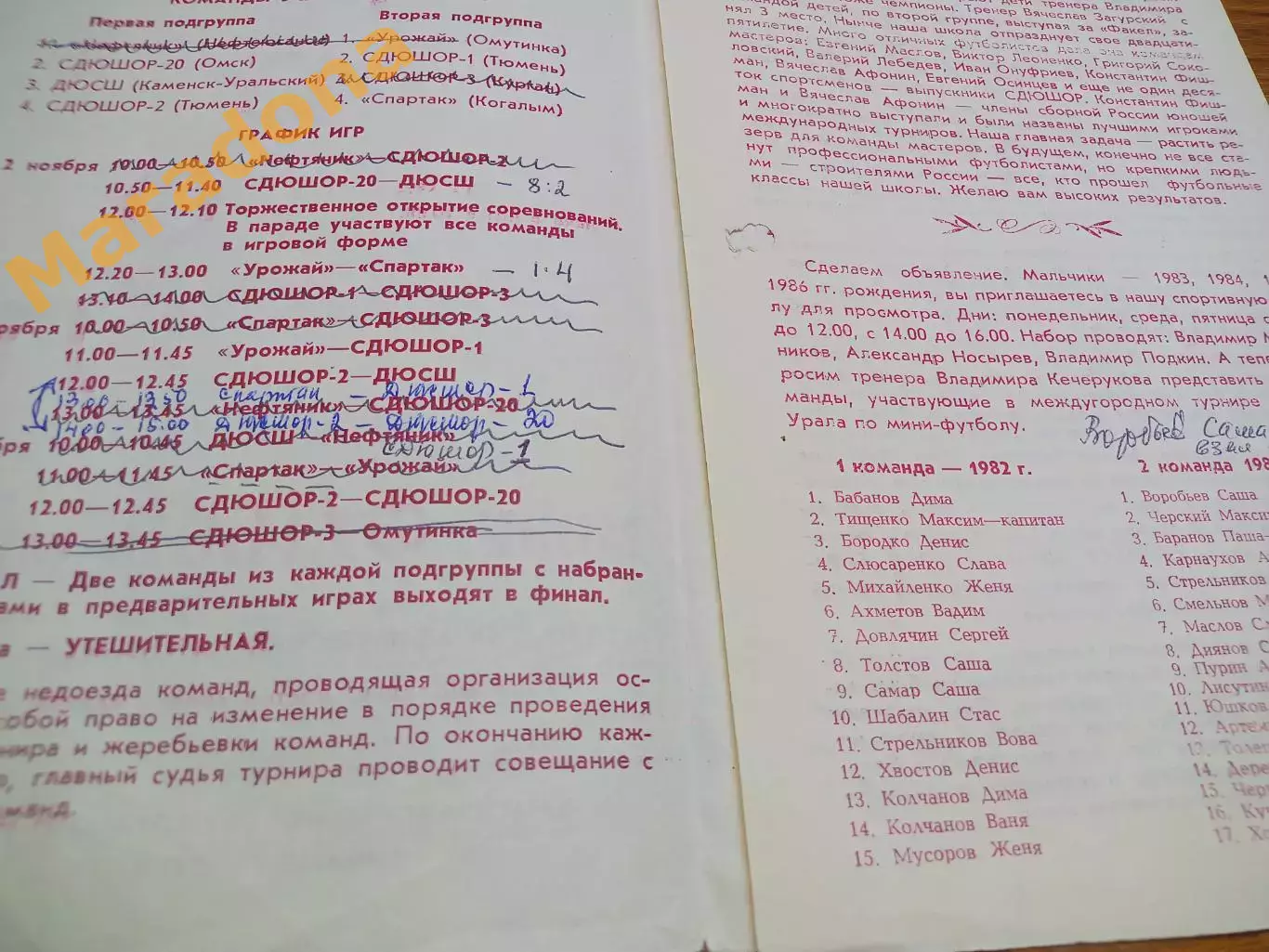_ Тюмень 1994 юноши Омск Каменск-Уральский Омутинка Когалым 1