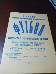 _ Звезда Пермь - Металлург Запорожье 1974