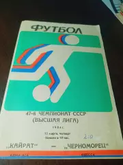 _ Кайрат Алма-Ата - Черноморец Одесса1984