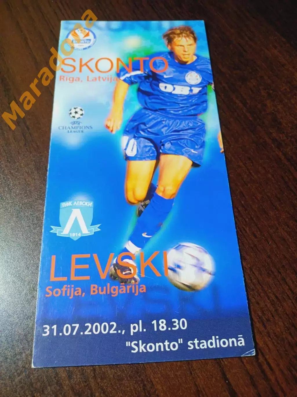 _ Сконто Рига Латвия - Левски София Болгария 2002