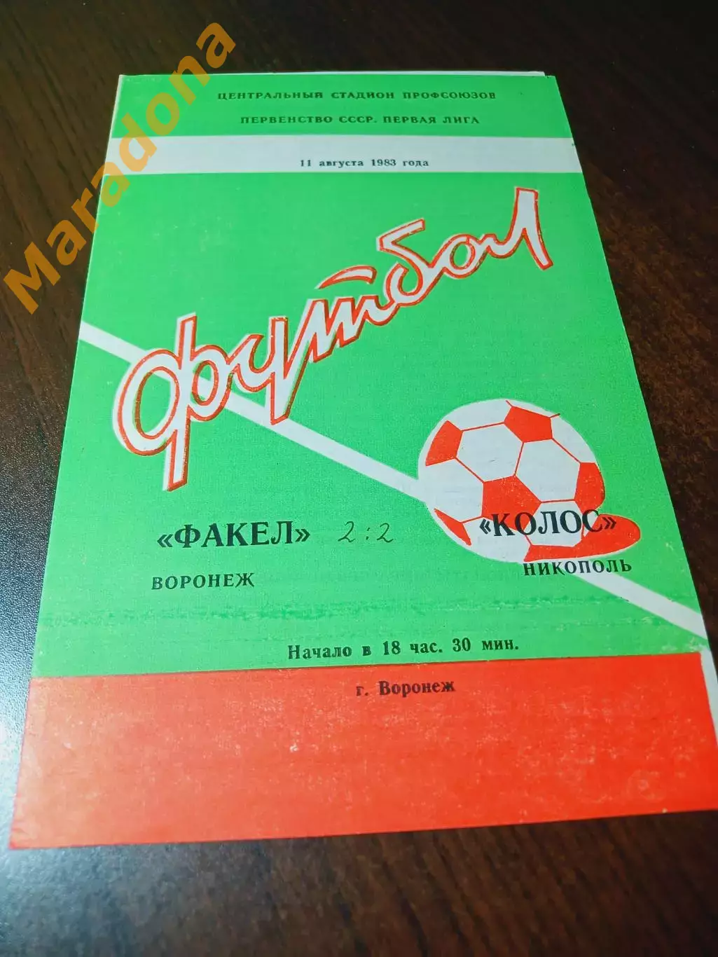 _ Факел Воронеж - Колос Никополь 1983