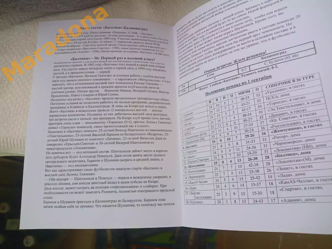 _ Жемчужина Сочи - Балтика Калининград 1996 2