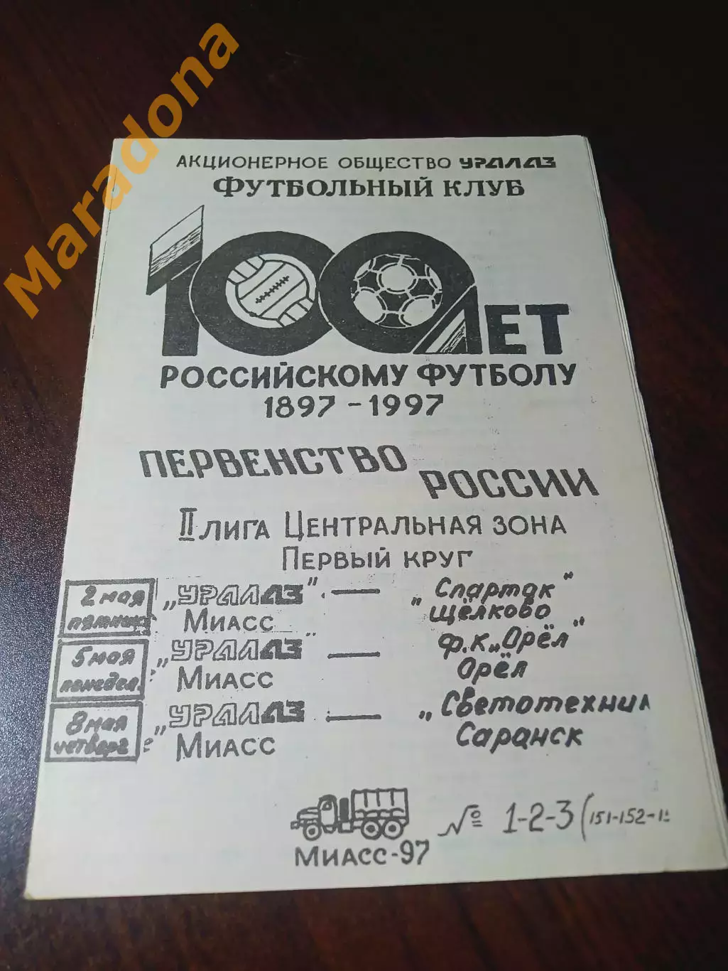 _ УРАЛАЗ Миасс - Спартак Щелково + Орел + Светотехника Саранск 1997