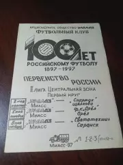 _ УРАЛАЗ Миасс - Спартак Щелково + Орел + Светотехника Саранск 1997