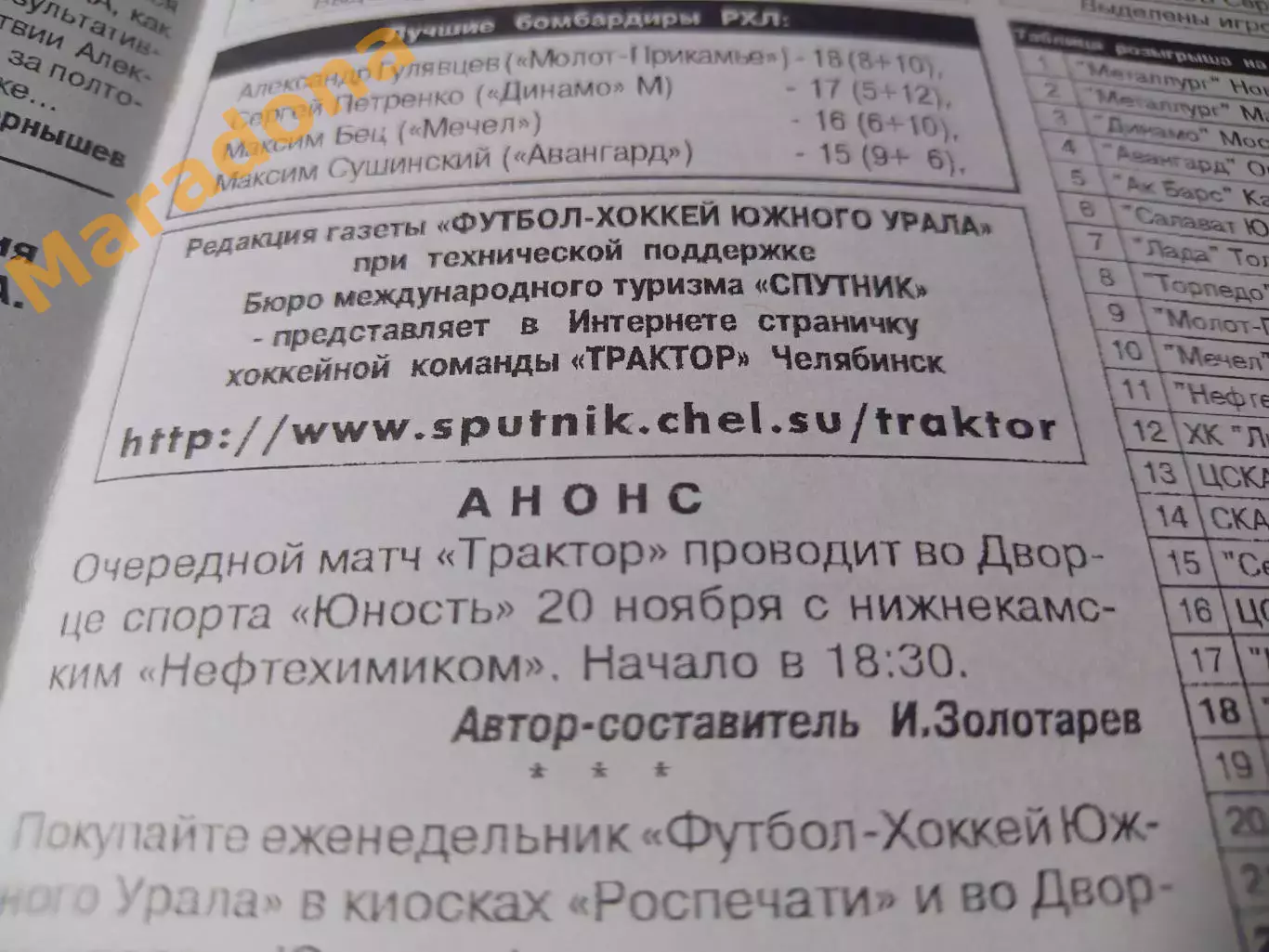 _ Трактор Челябинск - Рубин Тюмень 1998/1999 Золотарёв 1